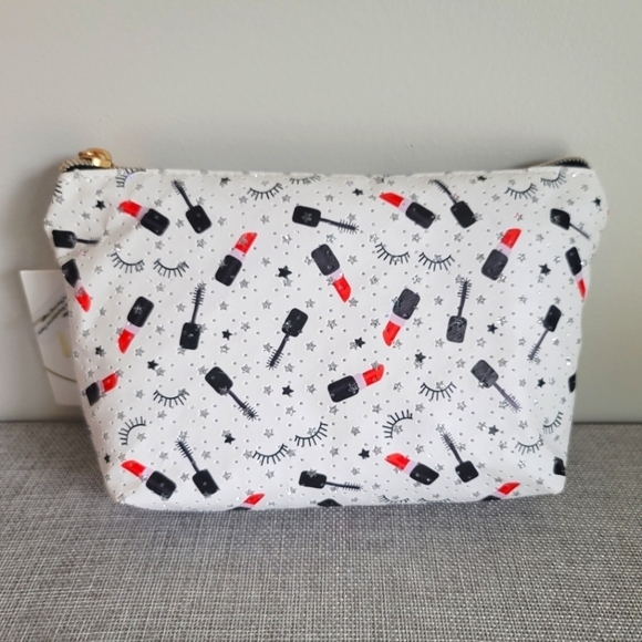 New Imoshion USA Cosmetic Makeup Bag Lipstick Red Black Travel Clutch - Picture 1 of 5
